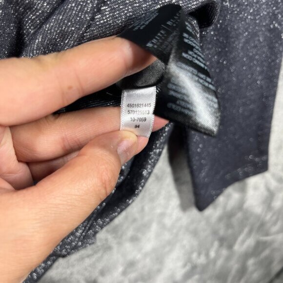 WHBM Wrap Top Womens Size Medium Gray Shimmer Faux Surplice Banded Waist - Picture 6 of 9